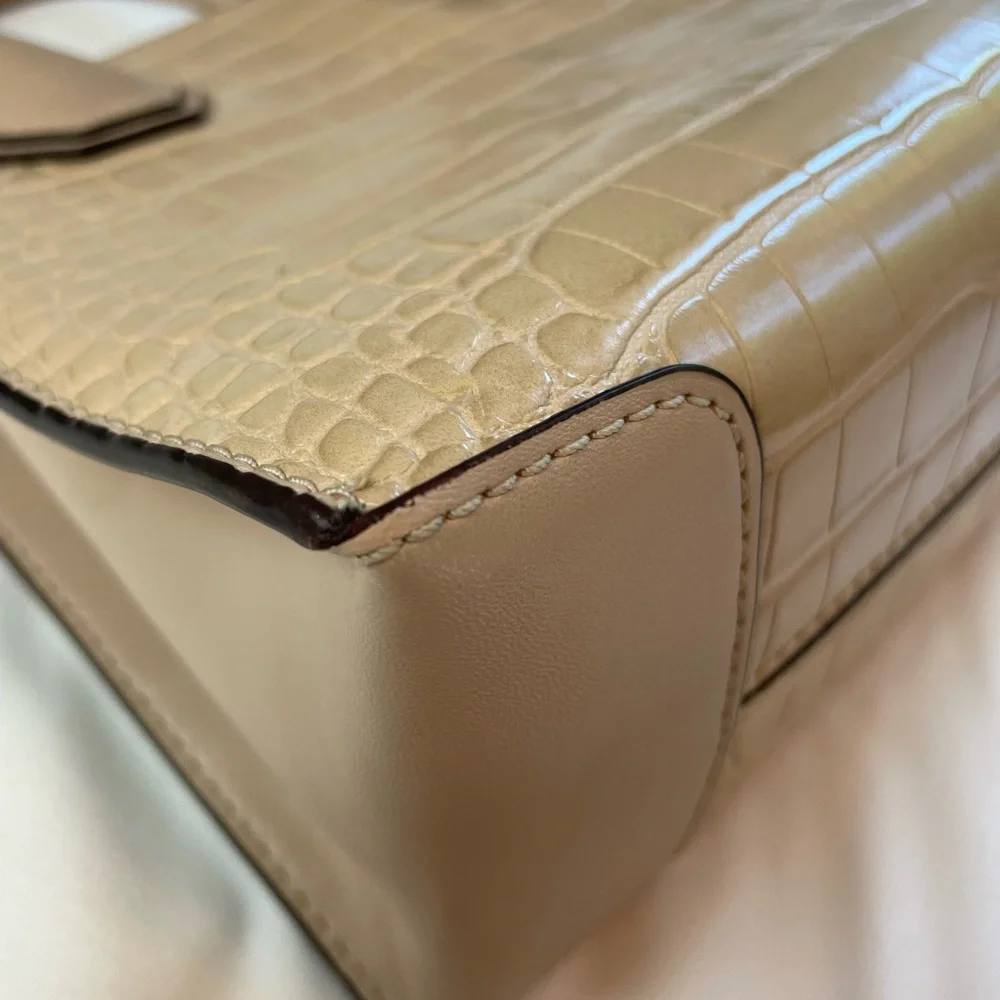 Michael Kors Tan Croc-Embossed Crossbody Bag - Picture 15 of 16